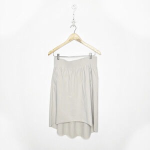 ATHLETA COSMIC SKIRT Beige elastic pull on travel high low #566667 womens small